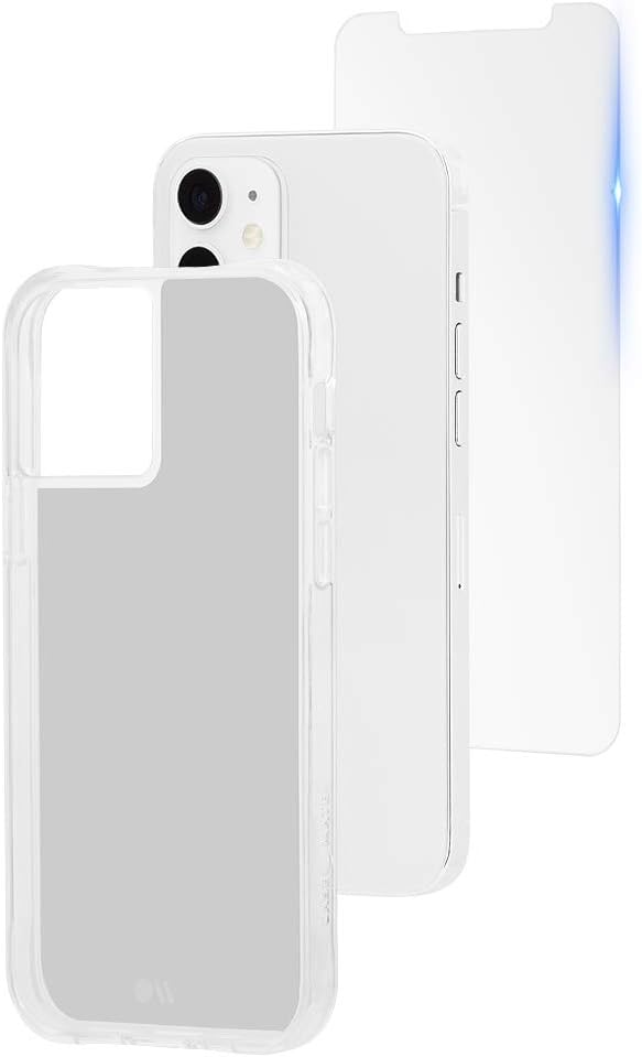 Amazon Com Case Mate Protection Pack Tough Black Case Screen Protector For Iphone 12 Mini 5g 10 Ft Drop Protection 5 4 Inch Cell Phones Accessories