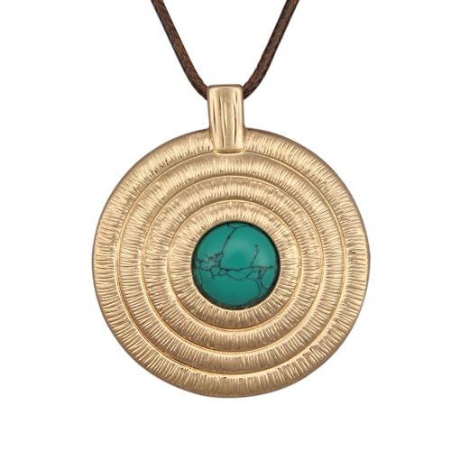 JAOYU Boho Pendant Necklace for Women Long Chunky Gold Necklace Pendant