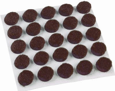 Pastor Hdwe Prod 9949 75-Pack 3/8-inch almohadilla de fieltro redondas de color marrón