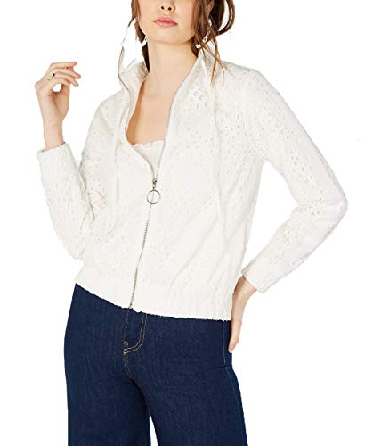 Kendall + Kylie Broderie Anglaise Jacket (White, XS)