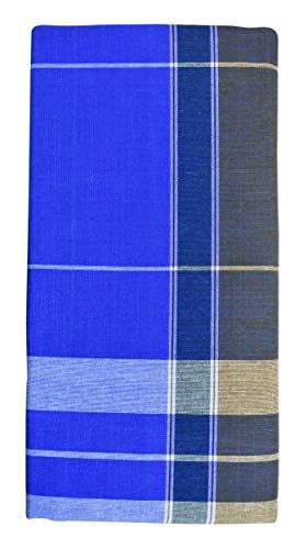 Image of BLUE Leaf Multicolor Cotton Lungies for Men 2.25 Meter, Pack of 4 - Assorted lungi