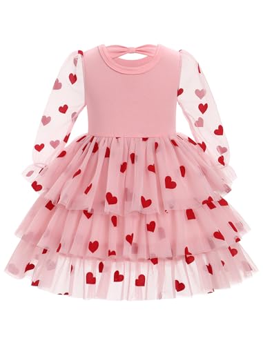 Baby Girl Berry Hearts Butterfly Sequin Tulle Tutu 1st Birthday Valentine Dress Toddler Long Sleeve Cake Smash Outfits2