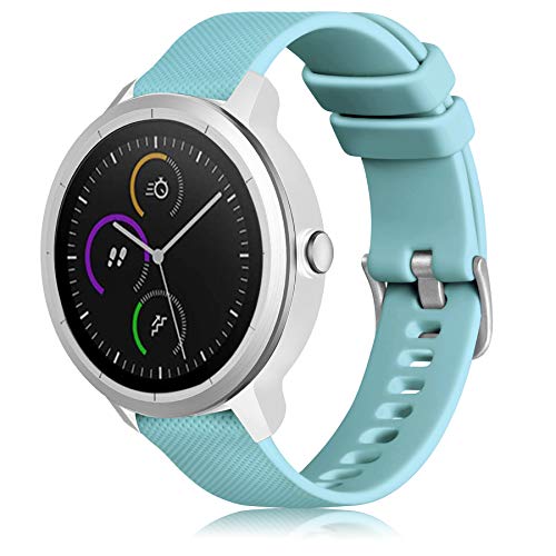 GEAK Compatible with Garmin vivoactive 3 Band for Women Men,20mm Quick Release Silicone Replacement Bands for Vivoactive 3 Music/Galaxy Active 2/Galaxy Watch 42mm/Forerunner 645 Smartwatch Sky Blue