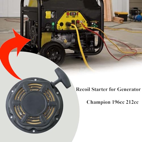 FOURCING Recoil Pull Start Starter for Generator Champion 196cc 212cc 224cc Pull Start Assembly 46598 3000 3500 4000 4500 Watt Generator Parts with 2 Pack Pull Cord Rope - Thumbnail 6