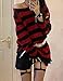 Zhiyouni Punk Gothic Sweater for Women Men Hollow Out Loose Knit Pullover Tops Red