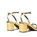 DREAM PAIRS Women's Chunky Strappy Heels Square Open Toe Ankle Buckle Low Heels Sandals for Daily Wedding Party Dress,Size 10,Gold,SDHS2496W