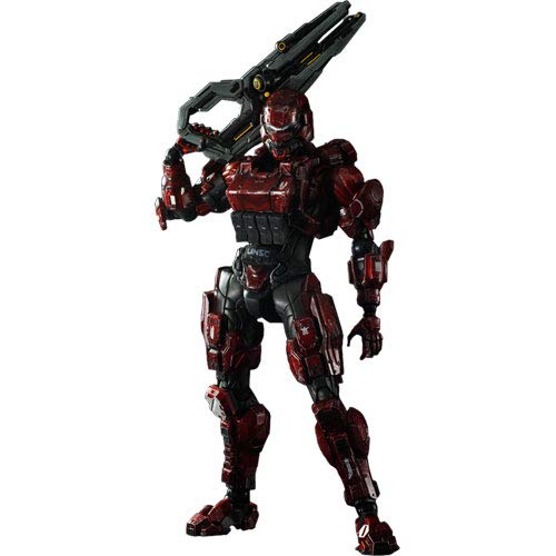 Halo Play Arts Kai Series 1 Spartan Soldier Action Figure [Red]