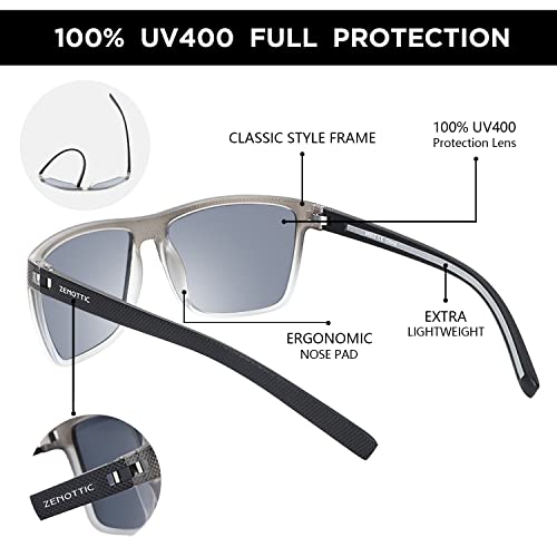 Image of ZENOTTIC Polarized Sunglasses for Men Lightweight TR90 Frame UV400 Protection Square Sun Glasses