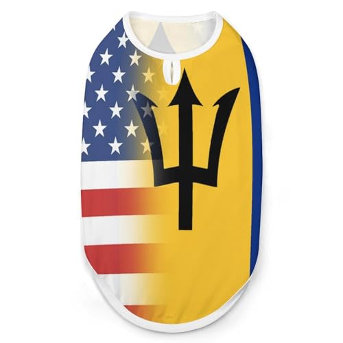Vielseitige Hundewesten für Hunde und Katzen mit USA-Flagge und Barbados-Flagge, Größe XL