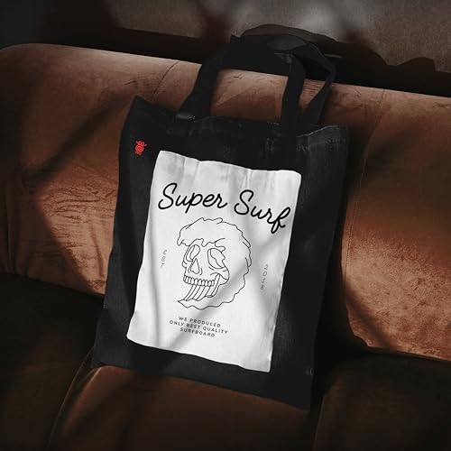 Image of ZORI Black Tote Bag With Pocket Printed Designed Canvas Tote Bags For Women large capacity,Tote bag For Shopping, College, Travel, More Canvas Handbag For Unisex Bag