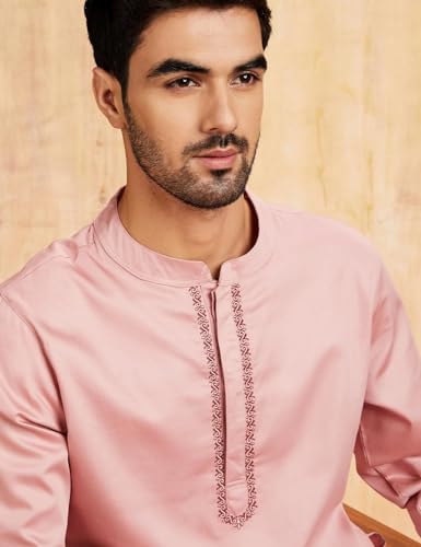 Image of Amazon Brand - Symbol Men Festive Embellished Long Kurta (Regular Fit)