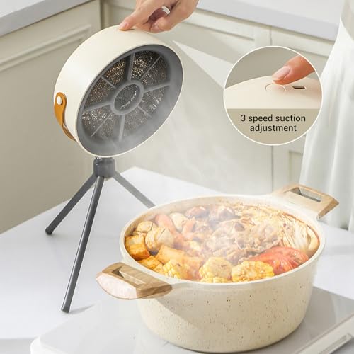 Exaustor Portátil para Cozinhar, Mini Exaustor de Mesa Com Ajuste de 3 Velocidades, Mini Exaustores