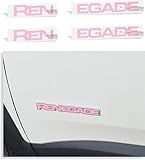 Renegade Emblem Inlay Decal Stickers for 2015-2023 Jeep Renegade - (Color: Pink)