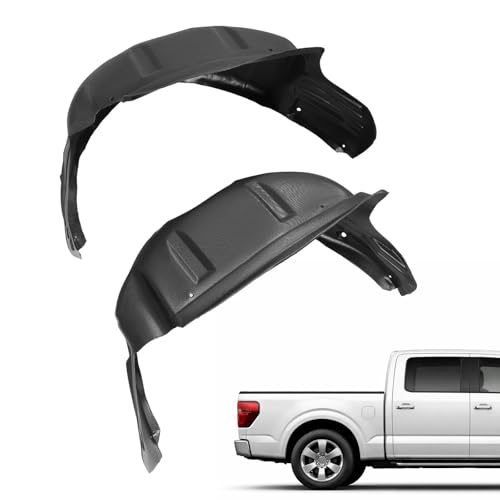 ALMULOO Rear Wheel Liner Guard Compatible with 2021-2025 Ford F150 Except Raptor Either 2WD or 4WD Plastic(PE) Black Replacement RL3Z-9927886-B Rear Wheel Well House Liner 2PCS