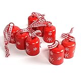 【Decoración pequeña】: esta decoración de campana adopta colores navideños y un diseño único, un hermoso colgante de árbol de Navidad pequeño, tamaño de aproximadamente 30 mm x 25 mm, decoraciones navideñas e invernales bien diseñadas (copos de nieve). Aporta un ambiente sencillo y alegre a las decoraciones navideñas.