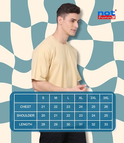 Image of Not Funny 280 GSM Pure Organic Cotton Oversized t Shirts for Men | Drop Shoulder Tshirt for Men & Boys (Available in Black, Blue, Beige,Orange & White)