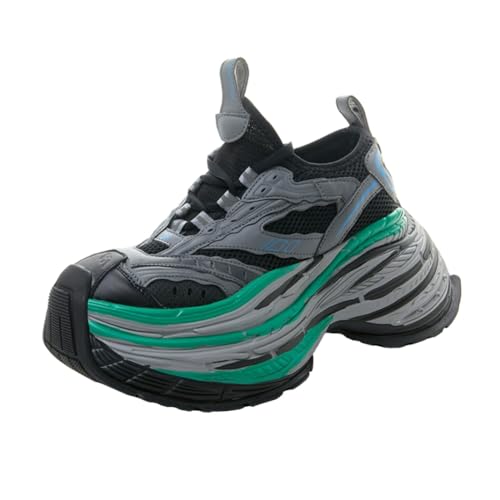 Chaussures de sport en mesh respirant à semelle épaisse pour couple