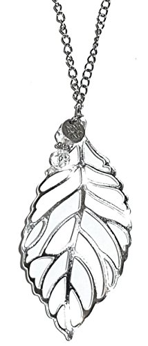 Rear View Mirror Car Charm Ornament, Sun Catcher, Hanging Pendent, Stainless Steel Chain. Comes in a Gift Box (Leaf)
