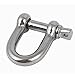 Aexit 8mm Thread Chain & Rope Fittings Stainless Steel Screw Wire Rope Bow Shackle Wire Rope Clips Silver Tone