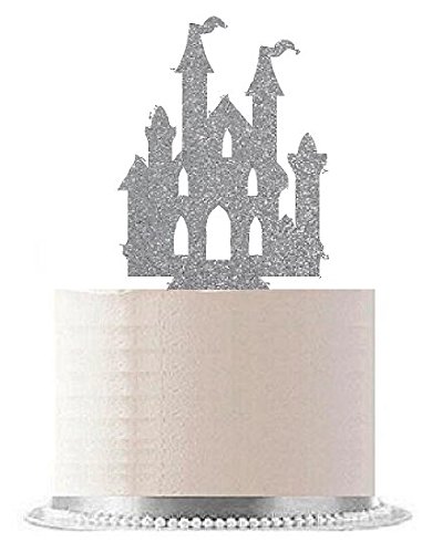 Miniatura 2 de Decoración de pastel escénico del castillo de la princesa (purpurina plateada)