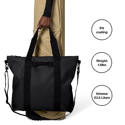 RAINS Tote Bag Mini - Waterproof Crossbody Totebag for Men and Women - Tote Bag for Travel and Everyday use (Black)4