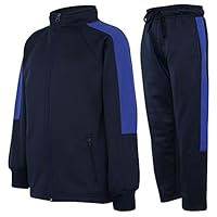 A2Z 4 Kids Girls Boys Tracksuit Red Contrast Panelled - T.S Plain 112 Navy Royal 11-12