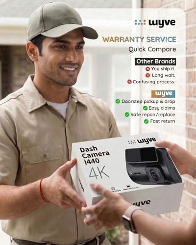 Image of Wyve i440 4K Car Dashcam Camera,WiFi, Mic,Free Parking Kit,2.0 inch IPS Display,App,G-Sensor, Emergency Recording, Novatek High Performance Chipset,170 Wide Angle,Supports up to 256GB