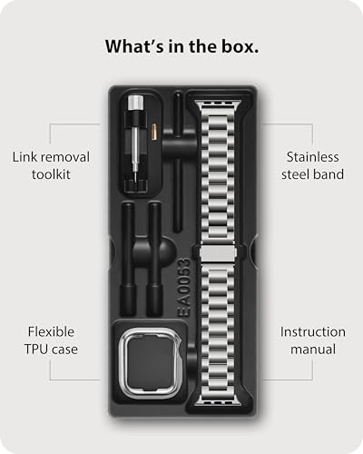 Image of Fullmosa Metal Strap with Case for Apple Watch | Fits iWatch Ultra3 /2 /1, SE3 /2 /1, Series 11 /10 /9 /8 /7 /6 /5 /4 /3 /2 /1, Stainless Steel Band for Men Women (NO WATCH)