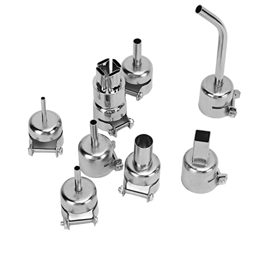 Bicos de Estação de Solda, Vários Tamanhos, Boa Compatibilidade, 8 Peças, Kit de Bico de Pistola de