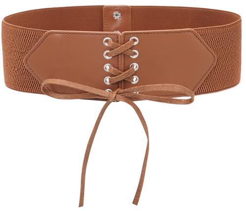 Wide Stretchy Belts for Women Vintage Elastic Waist Belt for Dresses