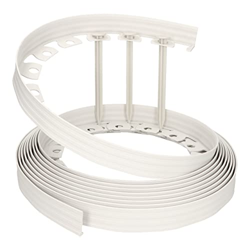 GARDENIX Flexible LineBORDER - Borde para césped (plástico, 20 Anclajes para Tierra, Longitud 10 m, Altura 4 cm), Color Gris Claro Cover