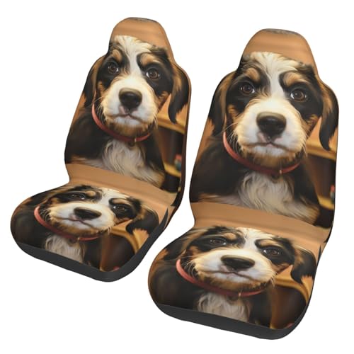 Housse de siège de voiture pour dressage de chien - Lot de 2 protections imprimées universelles