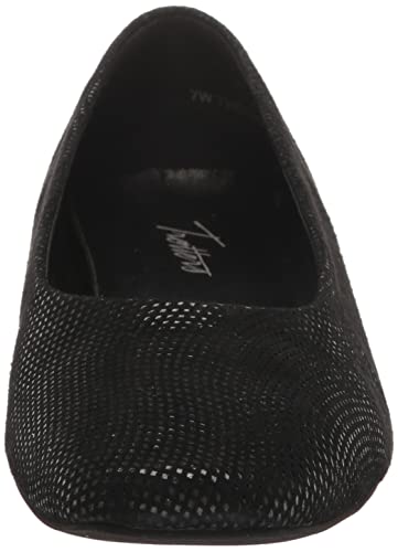 Trotters Honor - Flats for Women - Flexible Rubber Sole - Low Stacked Heel - Leather Upper - Square Toe Black Mini Dot 8.5 W (D)2