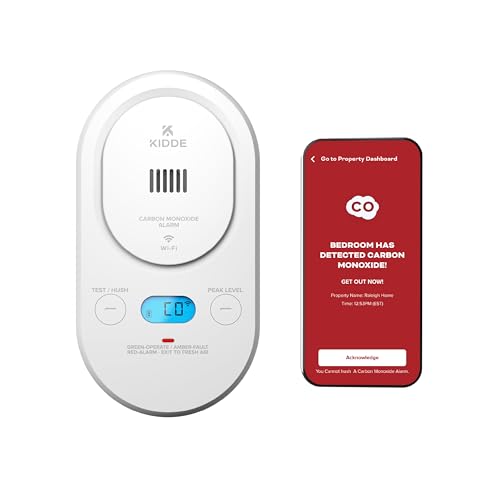 Kidde Smart Carbon Monoxide Detector, Plug-in with AA Battery Backup, Real-Time Notifications, 2.4 GHz Wi-Fi Enabled, Rotating Plug, 85 dB Alarm, 5th Edition, COPDW