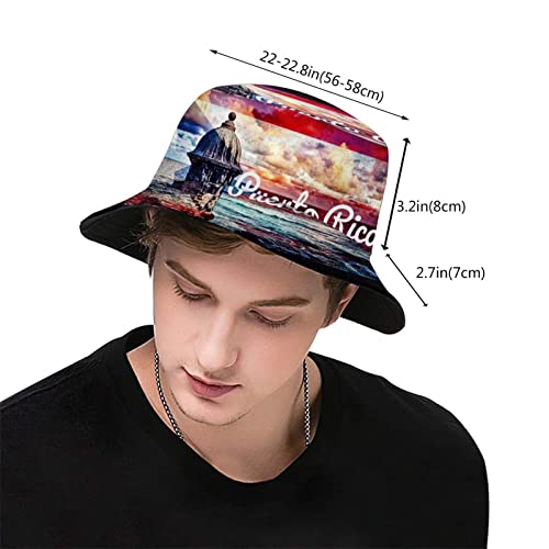 Puerto Rico Flag Puerto Rican Flag Bucket Hat Sun Hat Beach Fishing Hat Travel Fisherman Hat For Women And Men #TOP2