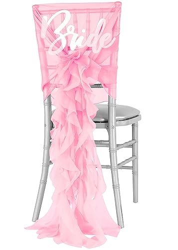 RhinestoneSash Coquette Bridal Shower Decor - White Glam Bride Organza