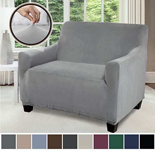 Gorilla Grip Original Fitted Velvet 1 Piece Chair Protector for Seat Width up