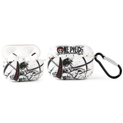 LEWOTE Compatibile con Apple Airpods Pro (2nd/1st Generation), custodia protettiva e divertente con portachiavi (Cool Zoro)