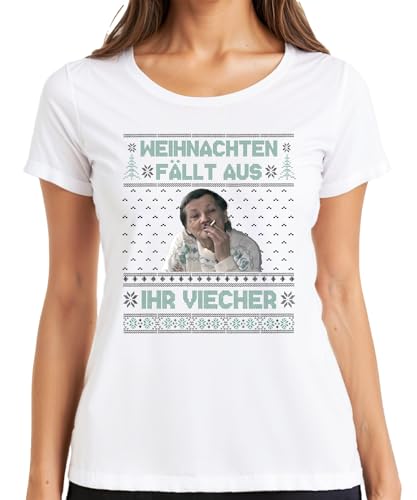 Karin Knight - Camiseta de Navidad para mujer, diseño navideño, Blanco, 3XL