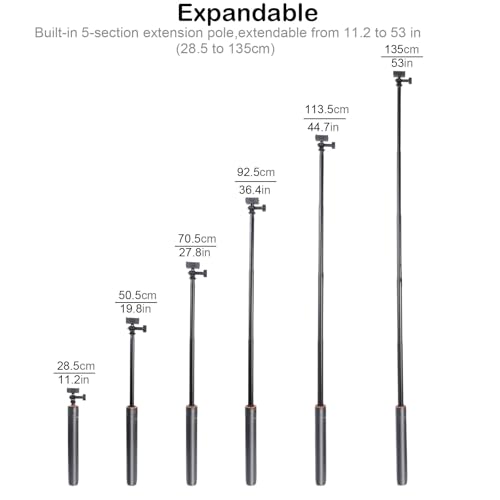 Image of Osmo Action 6 53'' Selfie Stick Tripod & Carrying Case 2 in 1 Kit,135cm Selfie Stick Tripod with Magnetic Quick Release Mount, Portable Hard Case, Vlog & Travel Essential for DJI Osmo Action 6