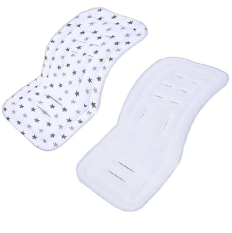 Reversible Baby Pushchair Seat Liners Pushchair Liner Travel Cot Travel Mattress for Pushchair Pram Liner Universal Stroller Liner Breathable Soft Pad Cotton Foldable Baby Pushchair Cushion Mattress