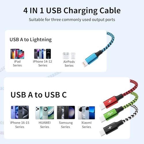 Save on 2-Pack 4-in-1 Multi Charging Cables with Code 8MUWZVJF