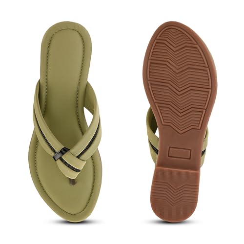 Image of Centrino Women's Flat Thong Sandals | Stylish Embellished Strappy Flip-Flops | Open-Toe Slip-On with Metallic Studs| Soft Cushioned Footbed for Comfort | Elegant & Durable Fashion Footwear (9313)