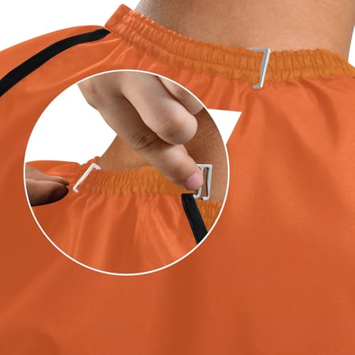 Capa de barbero impermeable 55 x 65 pulgadas naranja miniatura 6