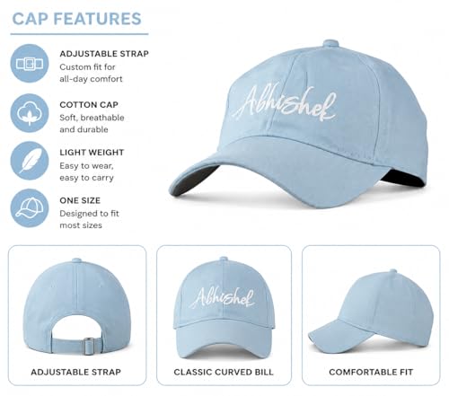 Image of AICA Personalised Name Cotton Cap for Men & Women � Black, Free Size | Gifts for Men & Women
