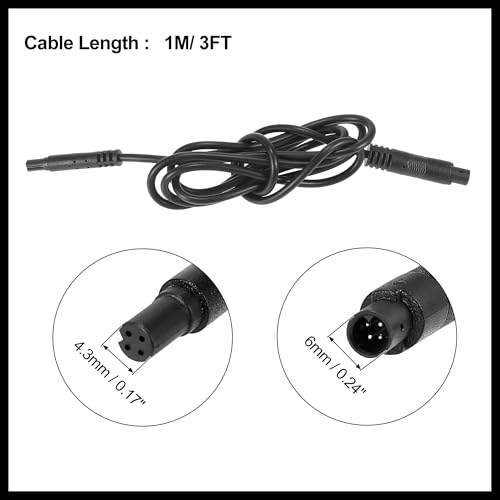 Image of 4 Pin 3ft 1m Backup Camera Extension Cable Dash Camera Cord Car Rear View Camera Durable Material