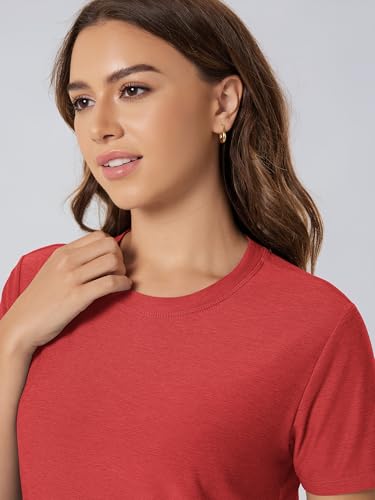 Image of ODODOS Women's Performance Cropped Tee Ultra Soft odSTRATUM Tech Short Sleeve Relaxed Top Crew Neck T-Shirts