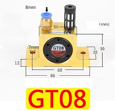 4pcs 1/8'' Industrial Pneumatic Turbine Vibrators GT-08 with Silencer With Connector