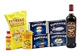 4 LATAS DE CONSERVAS: berberechos de jugosa carne, consistente y firme; almejas al natural; mejillones de las rías gallegas; y chipirones rellenos en sus propios tentáculos con aceite de oliva.
