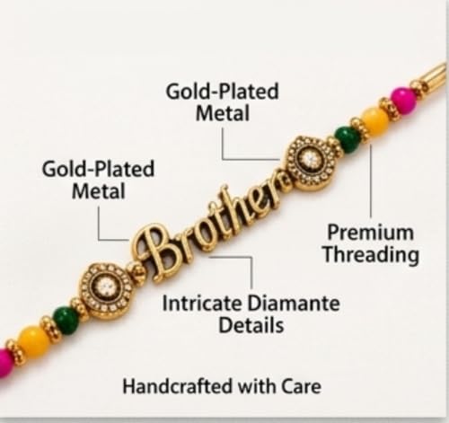 Image of Brother Designer Rakhi Set with Roli Chawal Pack Tilak Kit & Greeting Card